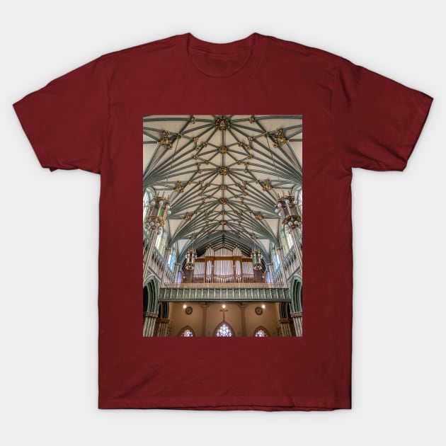 St Dunstan Basilica Pipe Organ Charlottetown PEI T-Shirt by Debra Martz